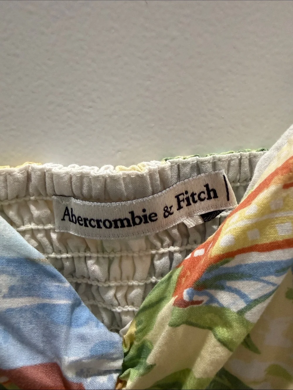 Abercrombie & Fitch Tropical Print Maxi Dress in Yellow, Green and Blue